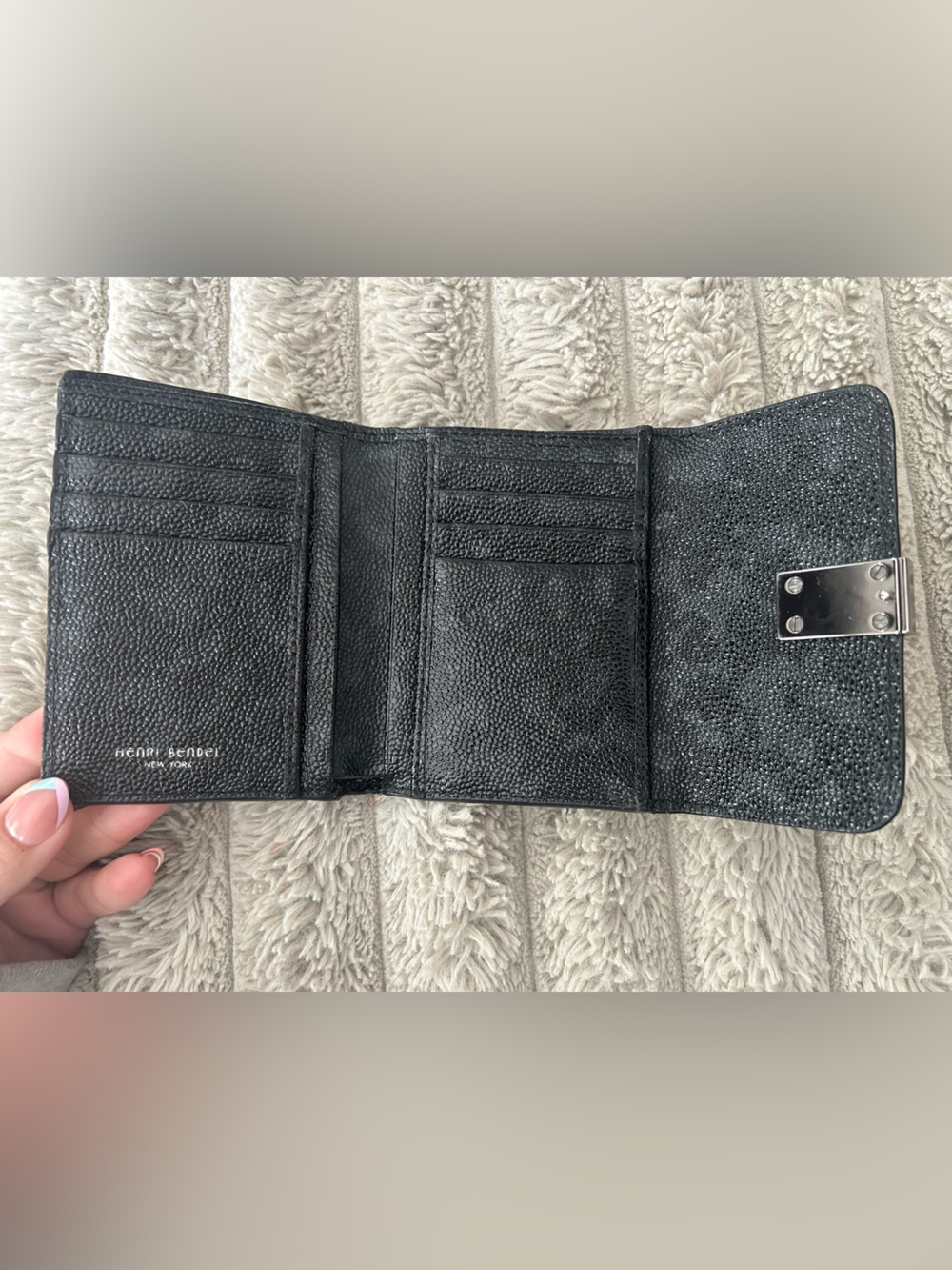Henri Bendel Gotham Petrol Tri Gold Wallet - RARE - retired - Picture 3 of 9